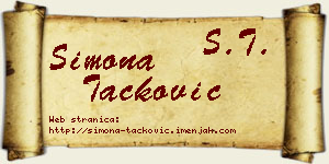 Simona Tacković vizit kartica
